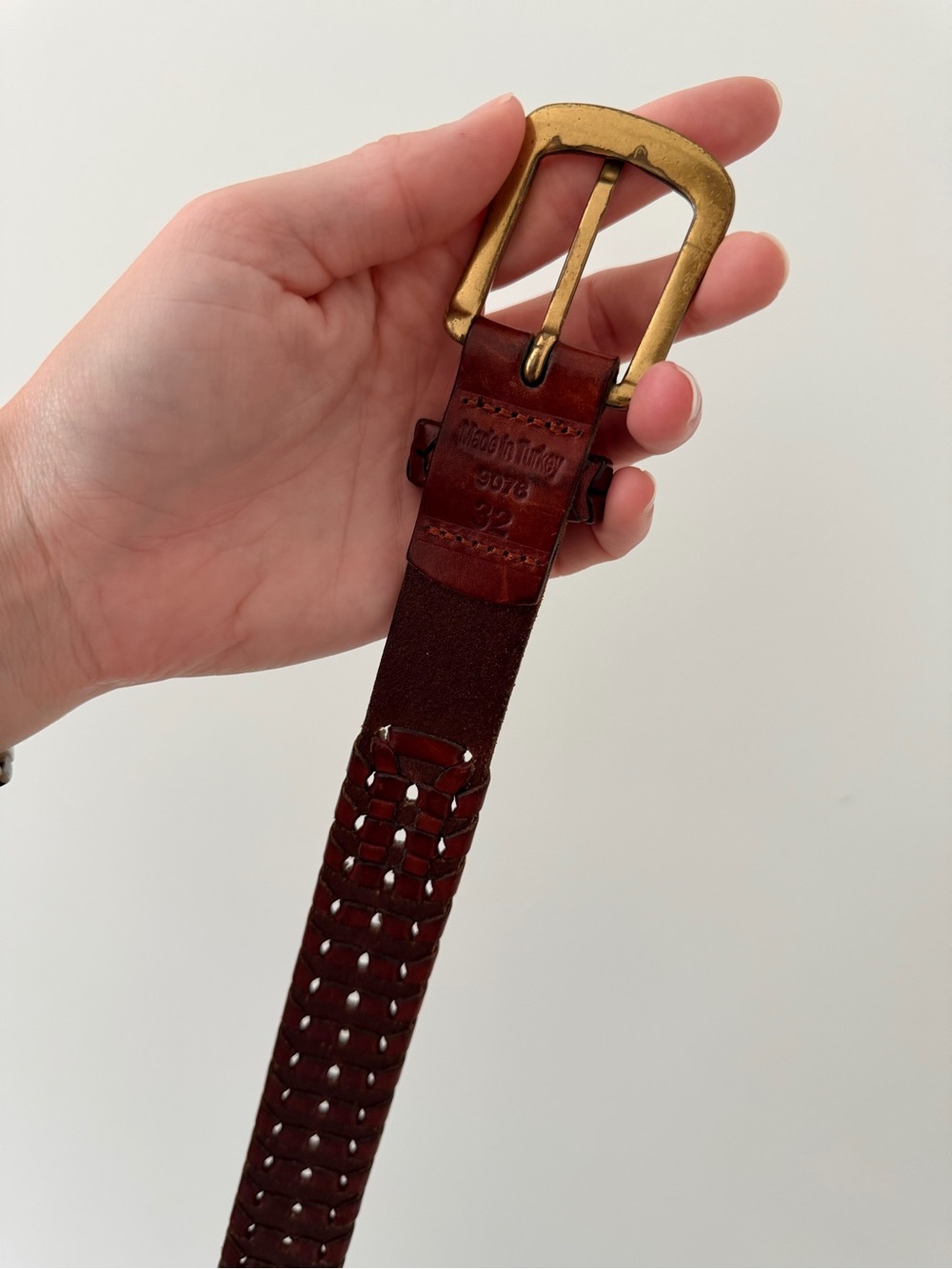 Vintage Woven Brown Leather Belt - Picture 6 of 6